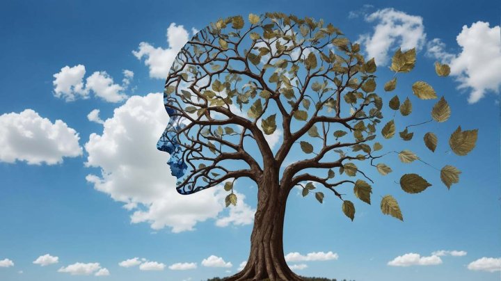 Ett träd format som en människa i profil
